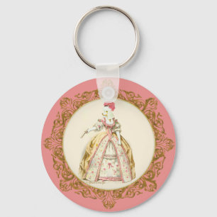 Chaveiro Ornamentado Marie Antoinette, poodle branco