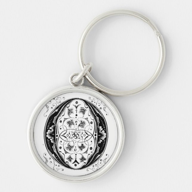 Chaveiro Ornamentado Vintage Monograma 'O' (Frente)