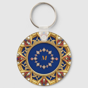 Chaveiro Ornamento Artístico Dourado Estilo Medieval