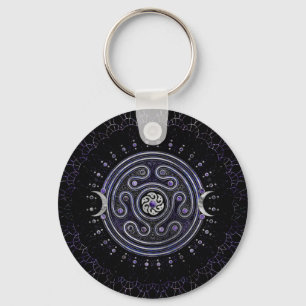 Chaveiro Ornamento de Hecate Wheel com Ametist e Prata