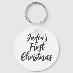 Chaveiro Ornamento do nome personalizado do Primeiro Natal
