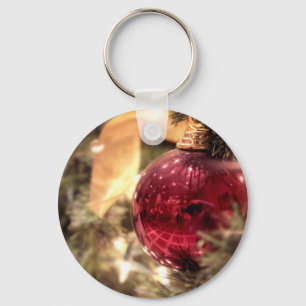 Chaveiro ornamento festivo da árvore de Natal vermelha