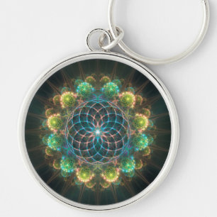 Chaveiro Ornamento fractal floral