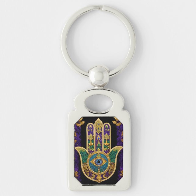 Chaveiro  Ornate Gold Third Eye Hamsa (Frente)