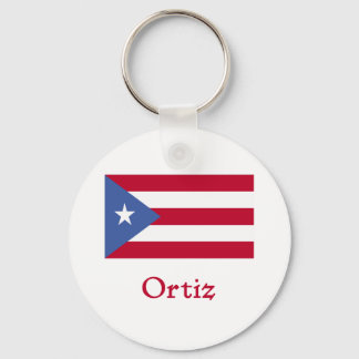 Chaveiro Ortiz Puerto Rican Flag