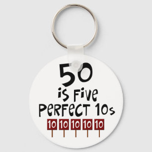 Chaveiro os 50th presentes de aniversário, 50 são 5 10s