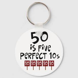 Chaveiro os 50th presentes de aniversário, 50 são 5 10s
