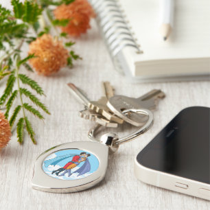 Chaveiro Os dois super-heróis do SlipperyJoe beijando o car