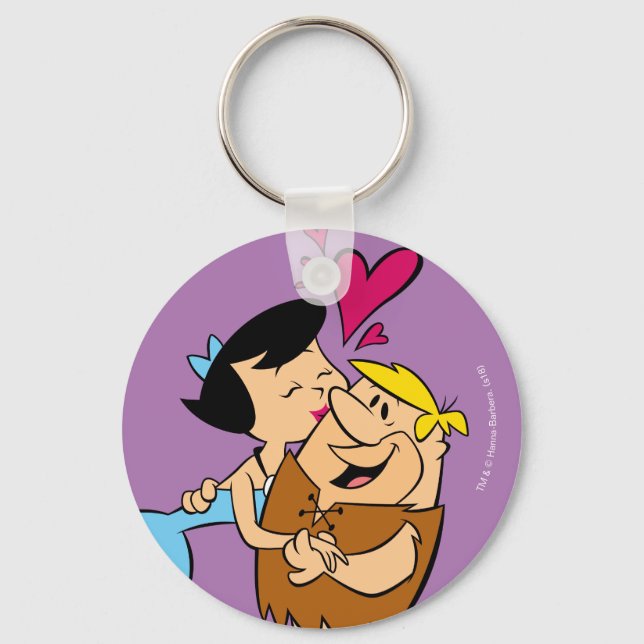 Chaveiro Os Flintstones | Betty Kissing Barney (Frente)