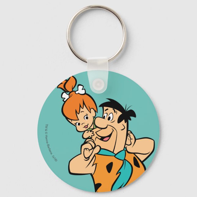 Chaveiro Os Flintstones | Fred & Pebbles Flintstone (Frente)