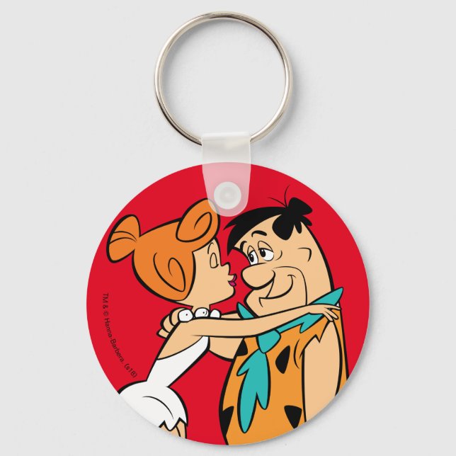 Chaveiro Os Flintstones | Wilma Kissing Fred (Frente)