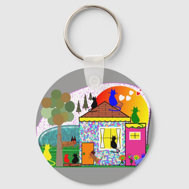 Chaveiro Os Gatos Estão Assumindo A Casa (Frente)