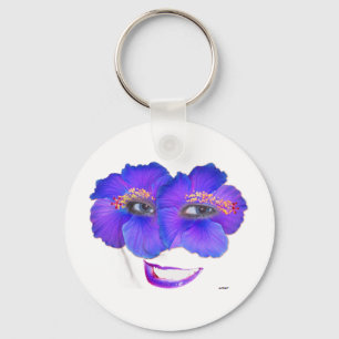 Chaveiro Os hibiscus enfrentam com sorriso - azul