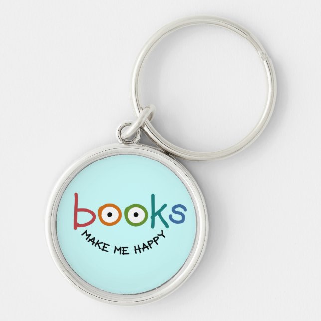 Chaveiro Os livros fazem-me feliz (Frente)