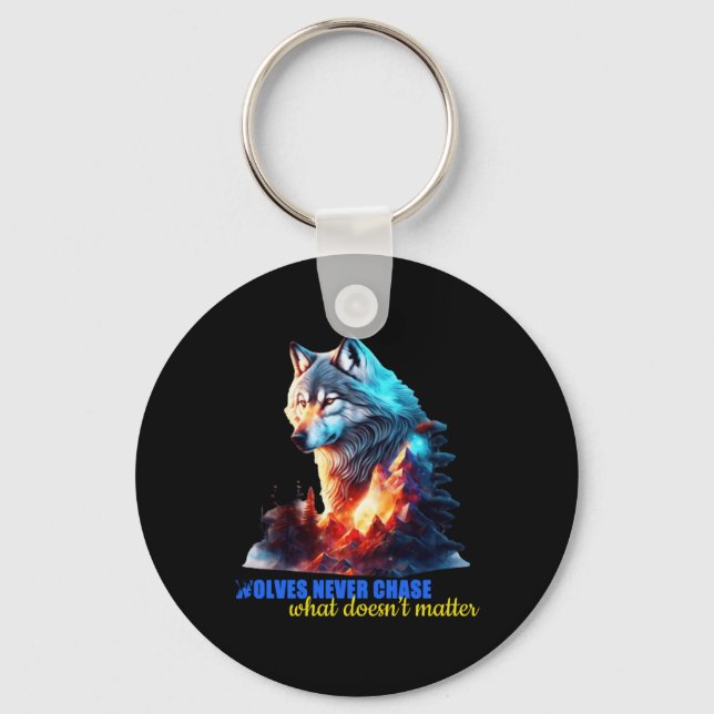 Chaveiro Os Lobos Nunca Perseguem O Que Não (Frente)