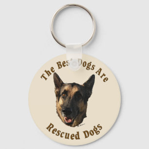 Chaveiro Os Melhores Cães São Recuperados - Cão German shep
