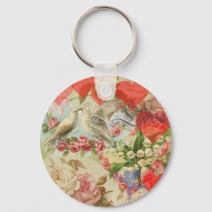 Chaveiro Os pássaros adoram o coração antigo