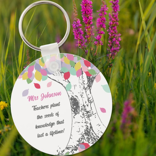 Chaveiro Os professores plantam a semente da árvore da chuv (Criador carregado)