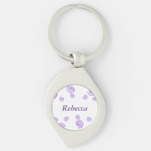 Chaveiro Os redemoinhos roxos da lavanda personalizaram o