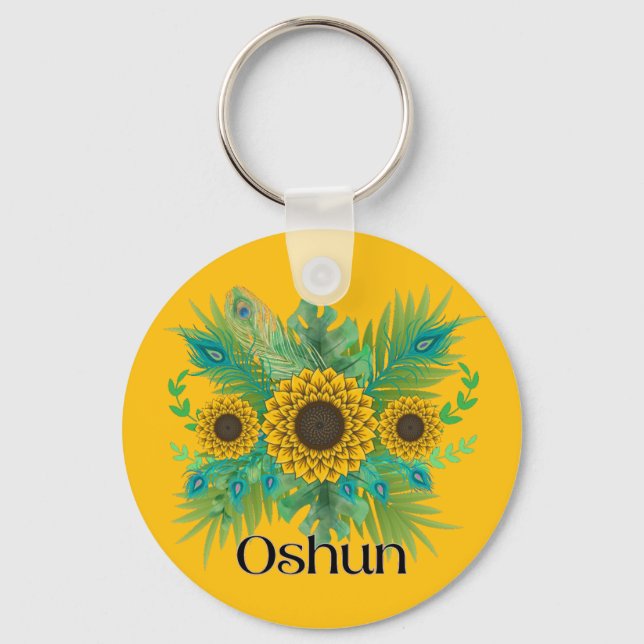 Chaveiro Oshun Goddess Sunflower (Frente)