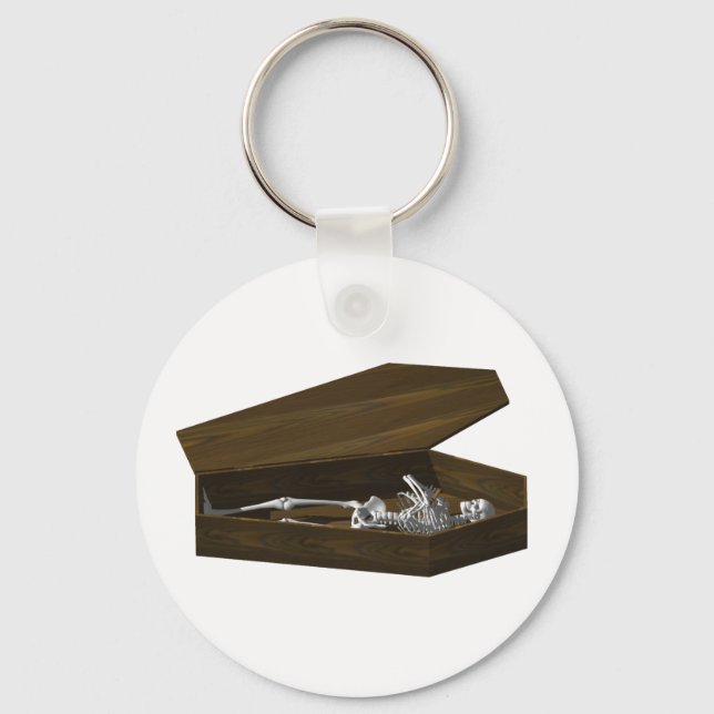 Chaveiro Ossos em um Coffin: Halloween: (Frente)