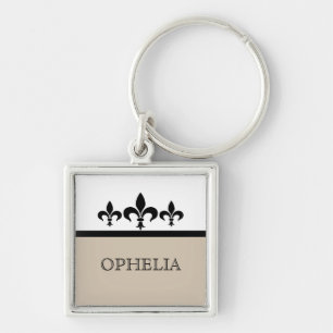 Chaveiro ostentoso bege do prêmio da flor de lis