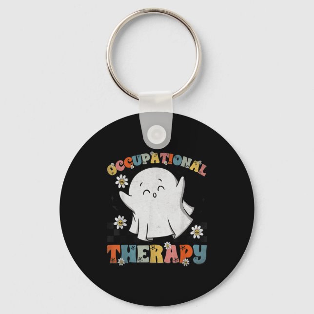 Chaveiro Ot Occupational Therapy Halloween Retro Ghost Ot H (Frente)