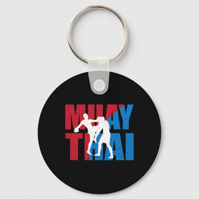 Chaveiro Ótimo Design de Lutador de Muay Thai para Kickboxe (Frente)