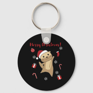 Chaveiro Otter Natal Neve Animais de inverno Otter