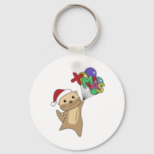 Chaveiro Otter Natal Neve Animais de inverno Otter