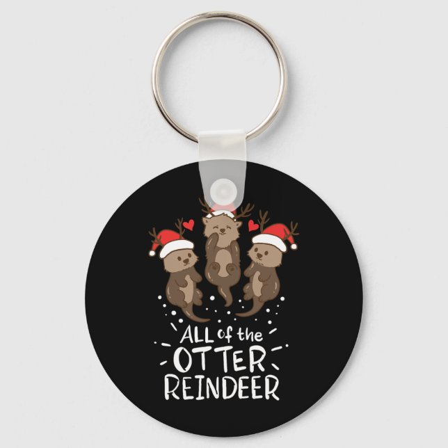 Chaveiro Otter Reindeer Deer Natal Xmas Presente (Frente)