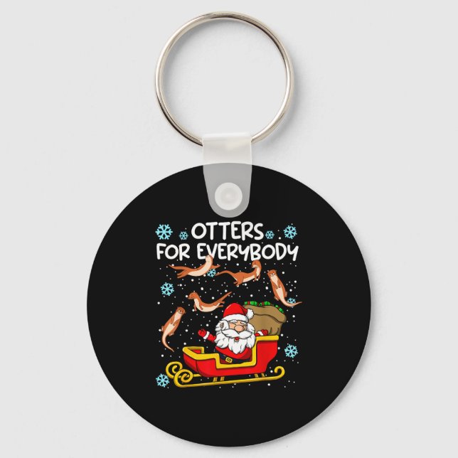 Chaveiro Otters For Everybody Santa Funny Christmas Otter  (Frente)