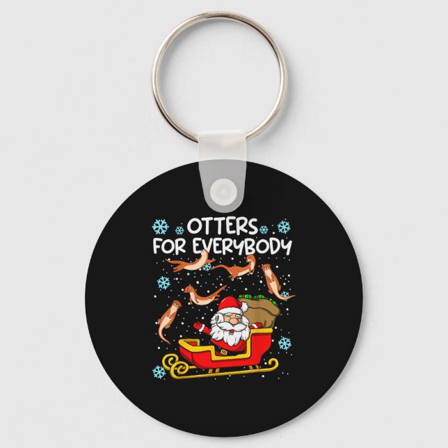 Chaveiro Otters For Everybody Santa Funny Christmas Otter  (Frente)