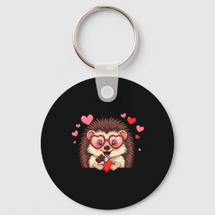 Chaveiro ouriço engraçado coração chocolate valentine mulhe