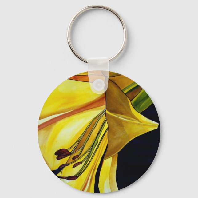 Chaveiro Ouro Amarelo Esplendor Lily Arte original (Frente)