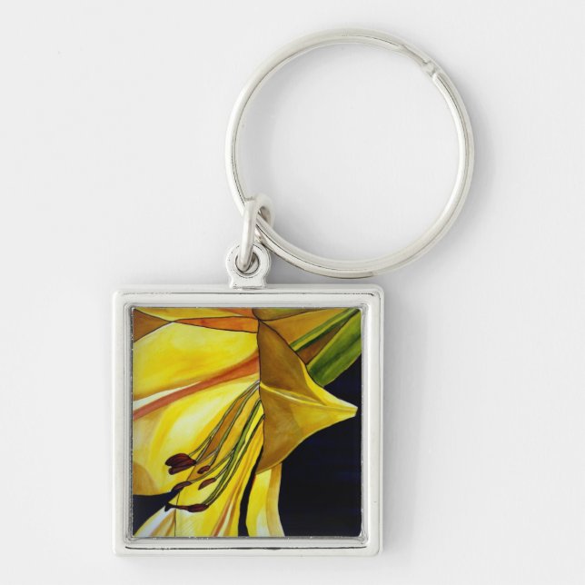 Chaveiro Ouro Amarelo Esplendor Lily Arte original (Frente)