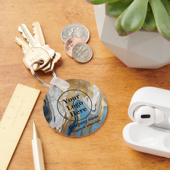 Chaveiro Ouro azul e mármore branco (Mesa)