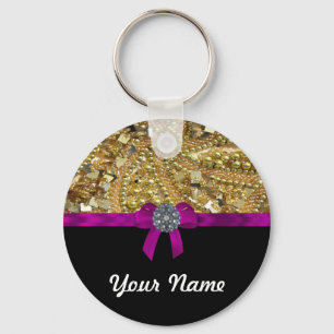 Chaveiro Ouro brilhante e preto