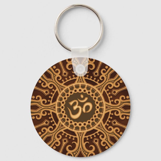 Chaveiro Ouro Brown Aum Star (Frente)