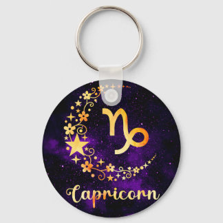 Chaveiro Ouro Capricorn Zodiac Keyring