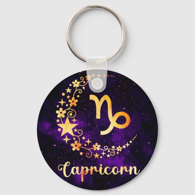 Chaveiro Ouro Capricorn Zodiac Keyring (Frente)