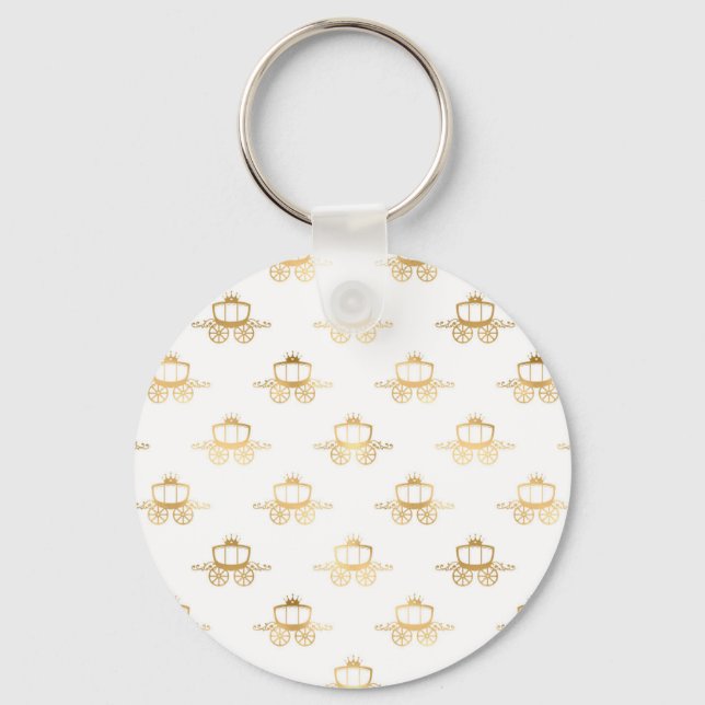 Chaveiro Ouro Coaches Cinderella Princess Royal Magia (Frente)