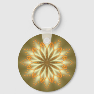 Chaveiro ouro de abstrato e flor de prata para o Natal