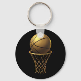 Chaveiro Ouro de basquete e Design Hoop