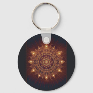 Chaveiro Ouro Diwali Mandala - Luz dentro e ao redor