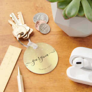 Chaveiro Ouro Holográfico Luxe Ombre Lítiter Chuva Moderna