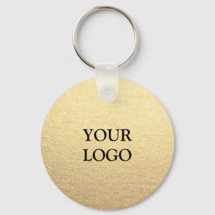 Chaveiro Ouro Limpo Simples Personalizado Seu Logotipo Aqui