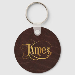 Chaveiro Ouro personalizado de James do roteiro de Swirly