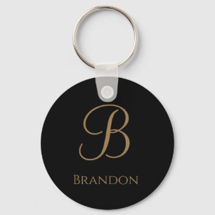 Chaveiro Ouro Preto Nome Personalizado e Monograma