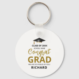 Chaveiro Ouro & Preto | Presente Personalizado de Formatura